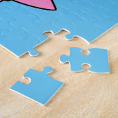 Triceratops Nerd met rugzak en handboek. Legpuzzel (Zijkant)