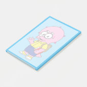 Triceratops Nerd met rugzak en handboek. Post-it® Notes (Schuin)