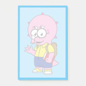Triceratops Nerd met rugzak en handboek. Post-it® Notes (Voorkant)