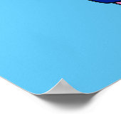 Triceratops Nerd met rugzak en handboek. Poster (Hoek)