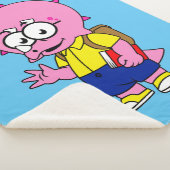 Triceratops Nerd met rugzak en handboek. Sherpa Deken (3/4)