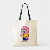 Triceratops Nerd met rugzak en handboek. Tote Bag (Voorkant)
