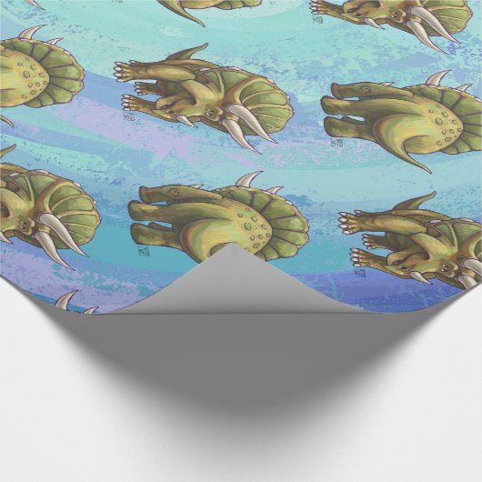 Triceratops Patronen Cadeaupapier (Hoek)