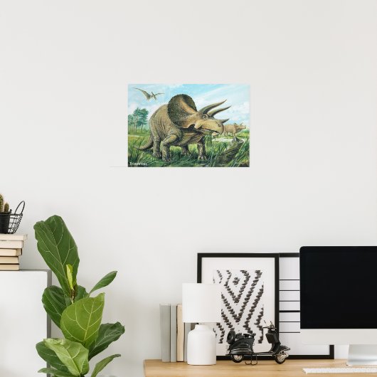 Triceratops Poster (Thuiskantoor)