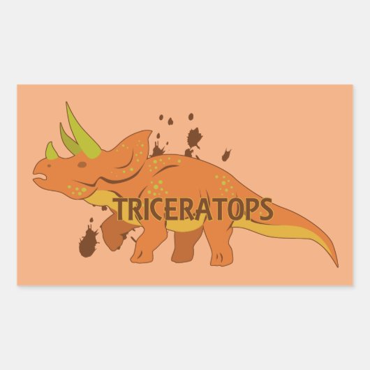 Triceratops Rechthoekige Sticker (Voorkant)