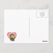 Triceratops Red Rose Heart Briefkaart (Achterkant)