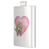 Triceratops Red Rose Heart Heupfles (Links)