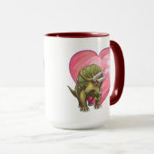 Triceratops Red Rose Heart Mok (Voorkant rechts)