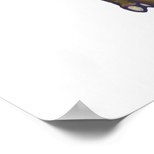 Triceratops Red Rose Heart Poster (Hoek)