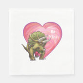 Triceratops Red Rose Heart Servetten (Voorkant)
