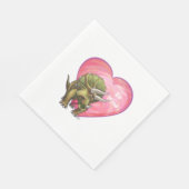 Triceratops Red Rose Heart Servetten (Hoek)