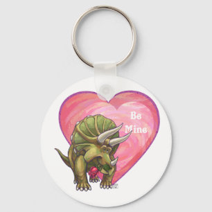 Triceratops Red Rose Heart Sleutelhanger
