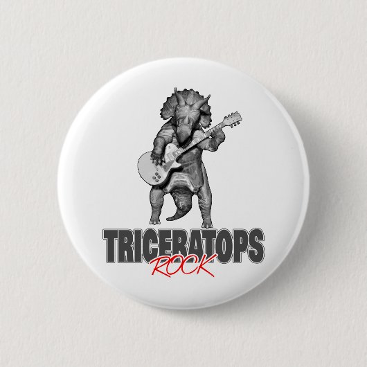 Triceratops Rocks Ronde Button 5,7 Cm (Voorkant)