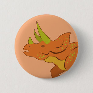 Triceratops Ronde Button 5,7 Cm