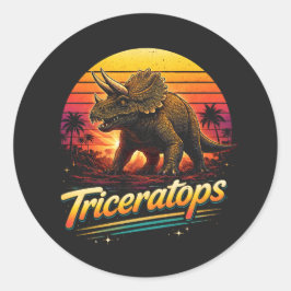 Triceratops Ronde Sticker