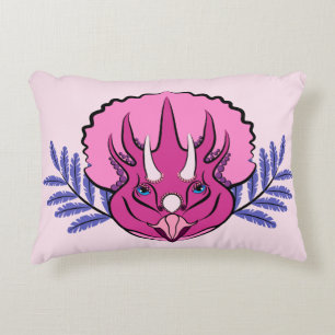 Triceratops Roze Dinosaur Accent Kussen