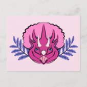 Triceratops  Roze Dinosaur Briefkaart (Voorkant)