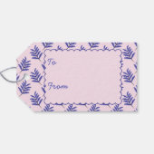 Triceratops  Roze Dinosaur Cadeaulabel (Achterkant Horizontaal)