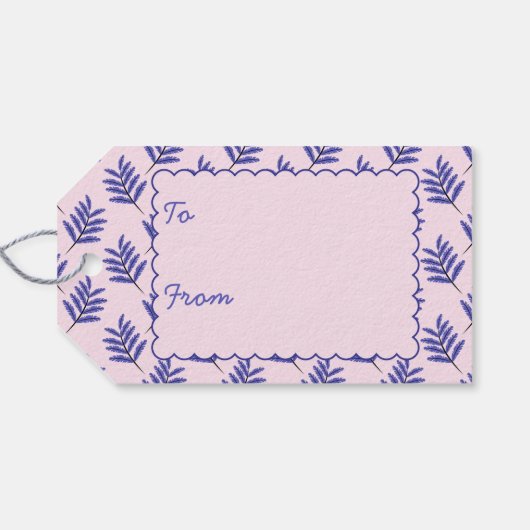 Triceratops  Roze Dinosaur Cadeaulabel (Achterkant Horizontaal)