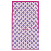 Triceratops Roze Dinosaur en Leaf Pattern Klein Cadeauzakje (Achterkant)