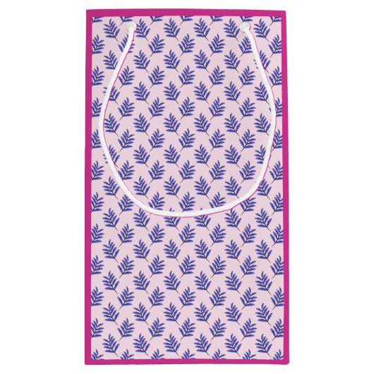 Triceratops Roze Dinosaur en Leaf Pattern Klein Cadeauzakje (Achterkant)