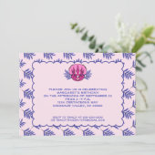 Triceratops  Roze Dinosaur Girl Birthday Kaart (Staand voorkant)