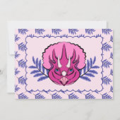 Triceratops  Roze Dinosaur Girl Birthday Kaart (Achterkant)