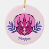 Triceratops  Roze Dinosaur Keramisch Ornament (Voorkant)