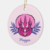 Triceratops  Roze Dinosaur Keramisch Ornament (Links)