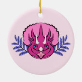 Triceratops  Roze Dinosaur Keramisch Ornament (Achterkant)