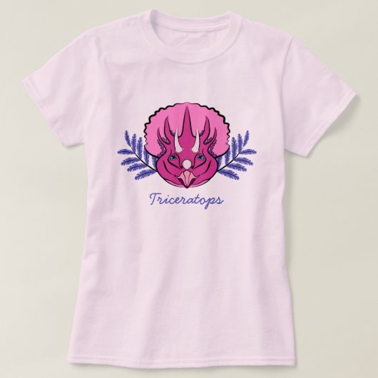 Triceratops  Roze Dinosaur T-shirt (Design voorkant)