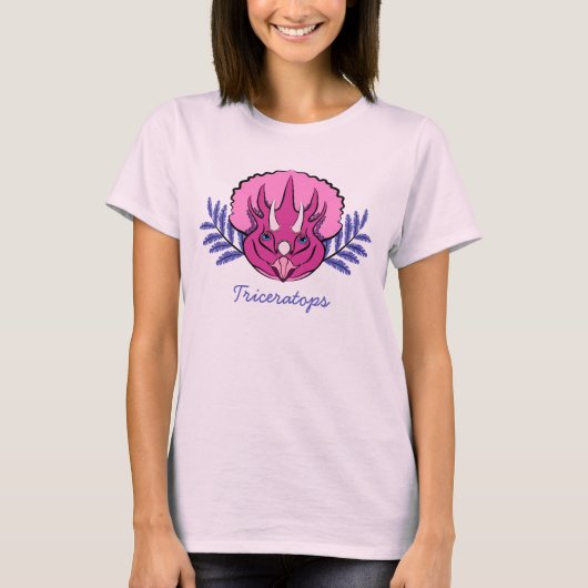 Triceratops  Roze Dinosaur T-shirt (Voorkant)