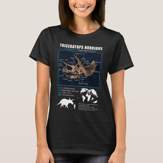 Triceratops-schedelanatomie T-shirt (Voorkant)