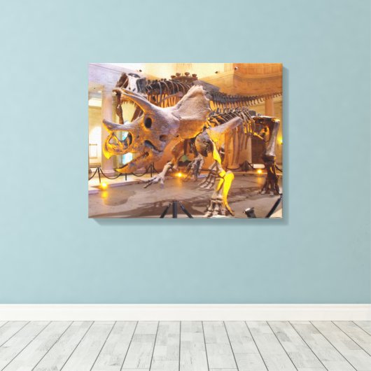 Triceratops Skeleton Canvas Print (Insitu (Houten vloer))
