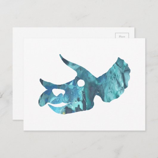 Triceratops Skull Art Briefkaart (Voorkant / Achterkant)