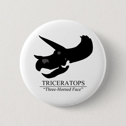 Triceratops Skull Ronde Button 5,7 Cm (Voorkant)