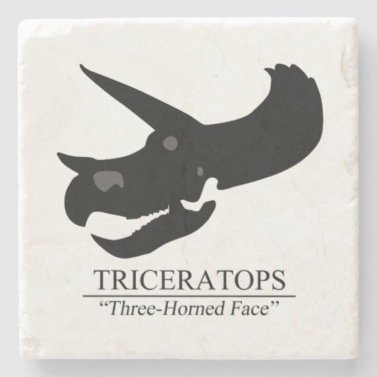Triceratops Skull Stenen Onderzetter (Voorkant)