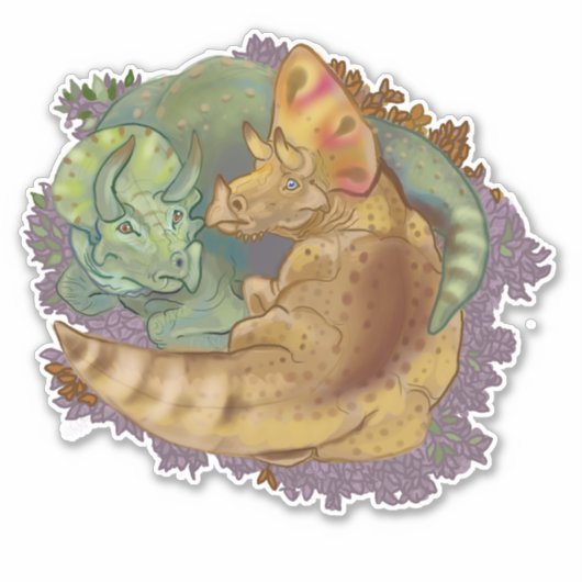 Triceratops Snuggles Sticker (Voorkant)