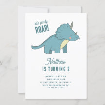 Triceratops verjaardag. Blue Dinosaur Kinder Parti