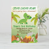 Triceratops Verjaardag Uitnodiging (Staand voorkant)