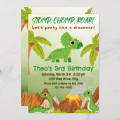 Triceratops Verjaardag Uitnodiging (Voorkant / Achterkant)