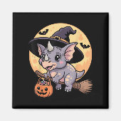 Triceratops Witch Pet Pompoen Halloween Kostuum Me Magneet (Voorkant)
