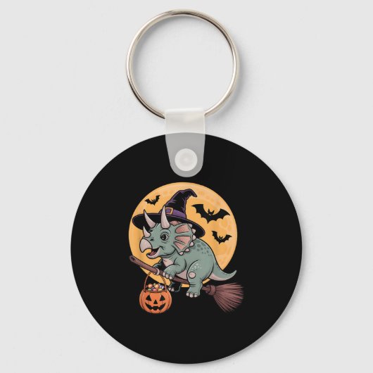 Triceratops Witch Pet Pompoen Halloween Kostuum Me Sleutelhanger (Voorkant)