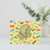 Triceratops zegt "Rawr!" Briefkaart (Staand voorkant)