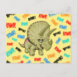 Triceratops zegt "Rawr!" Briefkaart
