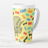 Triceratops zegt "Rawr!" Latte Mok (Rechterhoek)