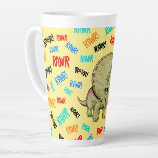 Triceratops zegt "Rawr!" Latte Mok (Linkerhoek)