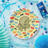 Triceratops zegt "Rawr!" Papieren Bordje (Feest)