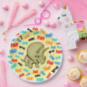 Triceratops zegt "Rawr!" Papieren Bordje (Feest)