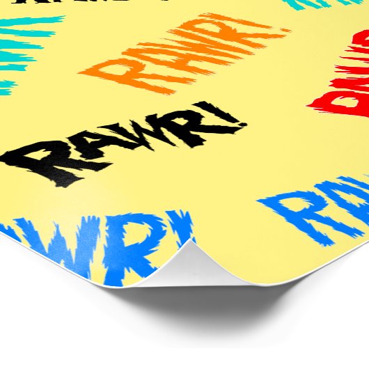 Triceratops zegt "Rawr!" Poster (Hoek)